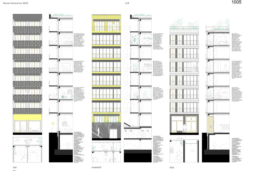 Schnitte Wettbewerbsbeitrag Bayernkaserne Beitrag 1005
