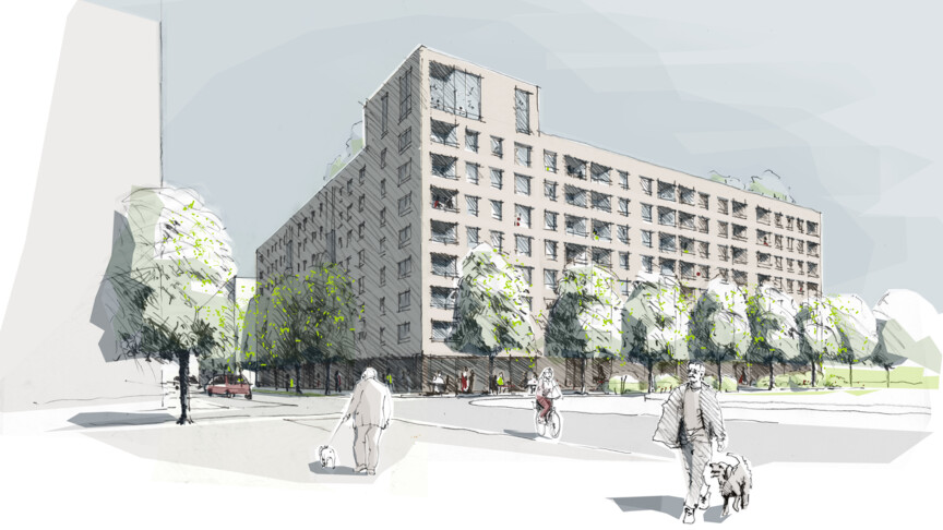 Entwurf Bauprojekt WA12 Neufreimann durch H2R Architekten und roedig.schop Architekten