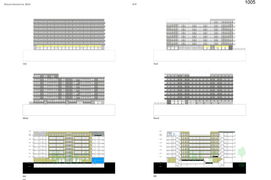 Ansichten Wettbewerbsbeitrag Bayernkaserne Beitrag 1005