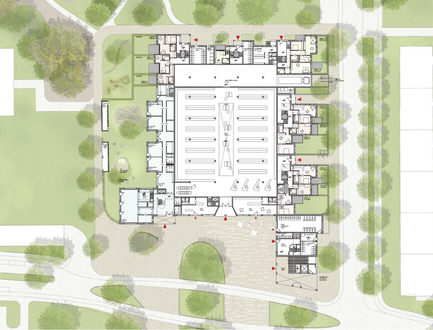 Grundriss Erdgeschoss Wettbewerb Wiesentfelser Strasse zweiter Rundgang 1015