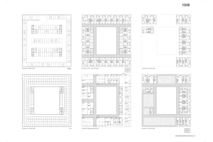 Grundrisse Wettbewerbsbeitrag Bayernkaserne WA5 Beitrag 1008