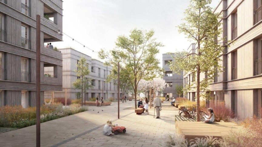 Ansicht Bauprojekt Hochmuttingerstraße Bauteil 2